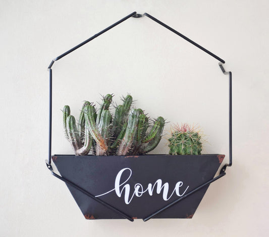 אדנית מתכת נתלית בתוספת מעמד משושה "HOME"