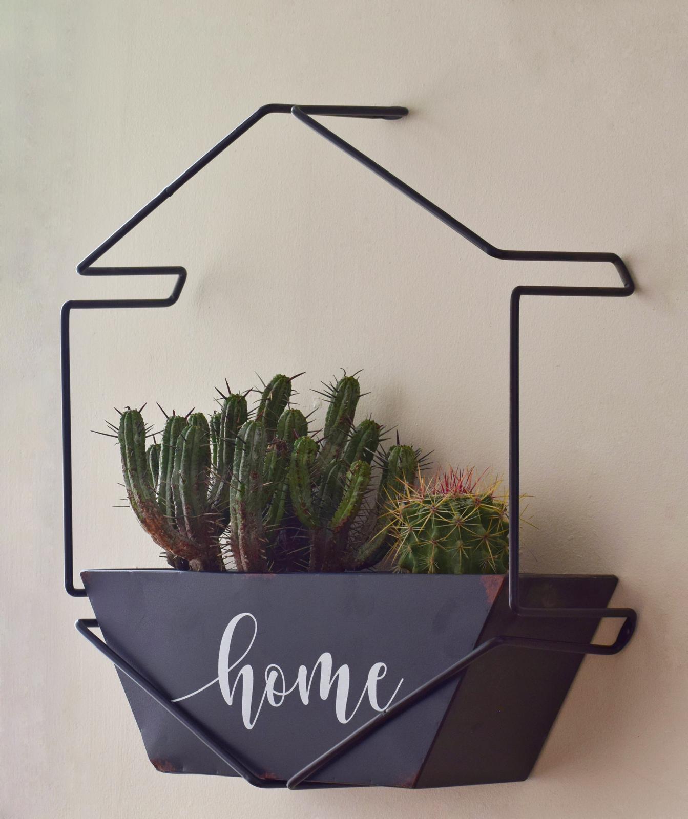 אדנית מתכת נתלית בתוספת מעמד משושה "HOME"